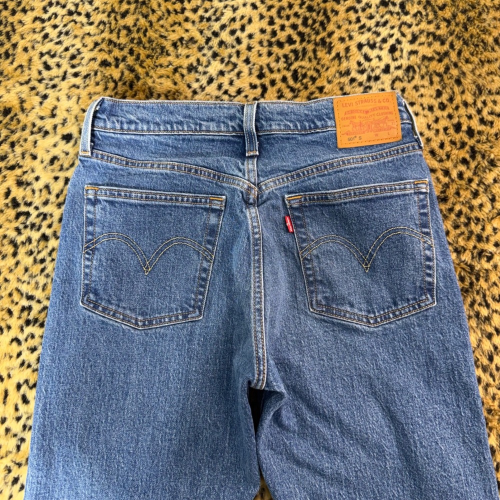 Levis Premium 501 Skinny Jeans Womens 27x32 Blue Denim High Rise Button Fly 501S - Picture 2 of 11